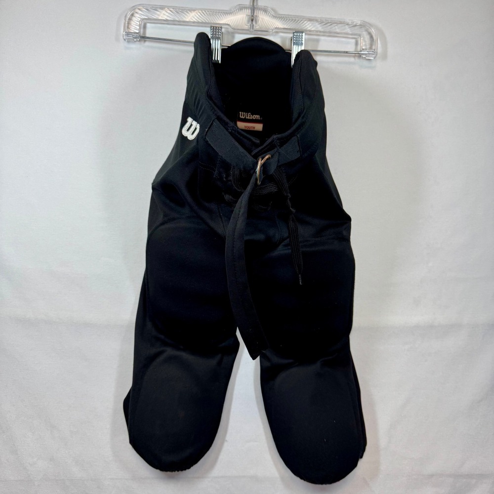 Wilson‎ Football Pants Integrated Pads Black Protective Gear Sz Youth Medium